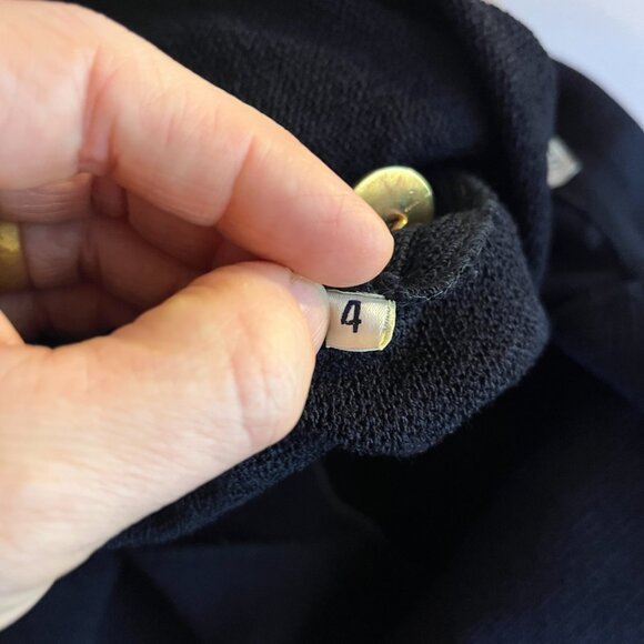 Vintage Austin Reed Size 4 Dark Navy Heavy Knit Double-Breasted Blazer Jacket - Picture 4 of 13